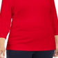 Karen Scott Women's Cotton Button Trim Top Red Size X-Large
