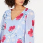 INC International Concepts Women's Long Sleeve Above the Knee Shift Dress Blue Size Large