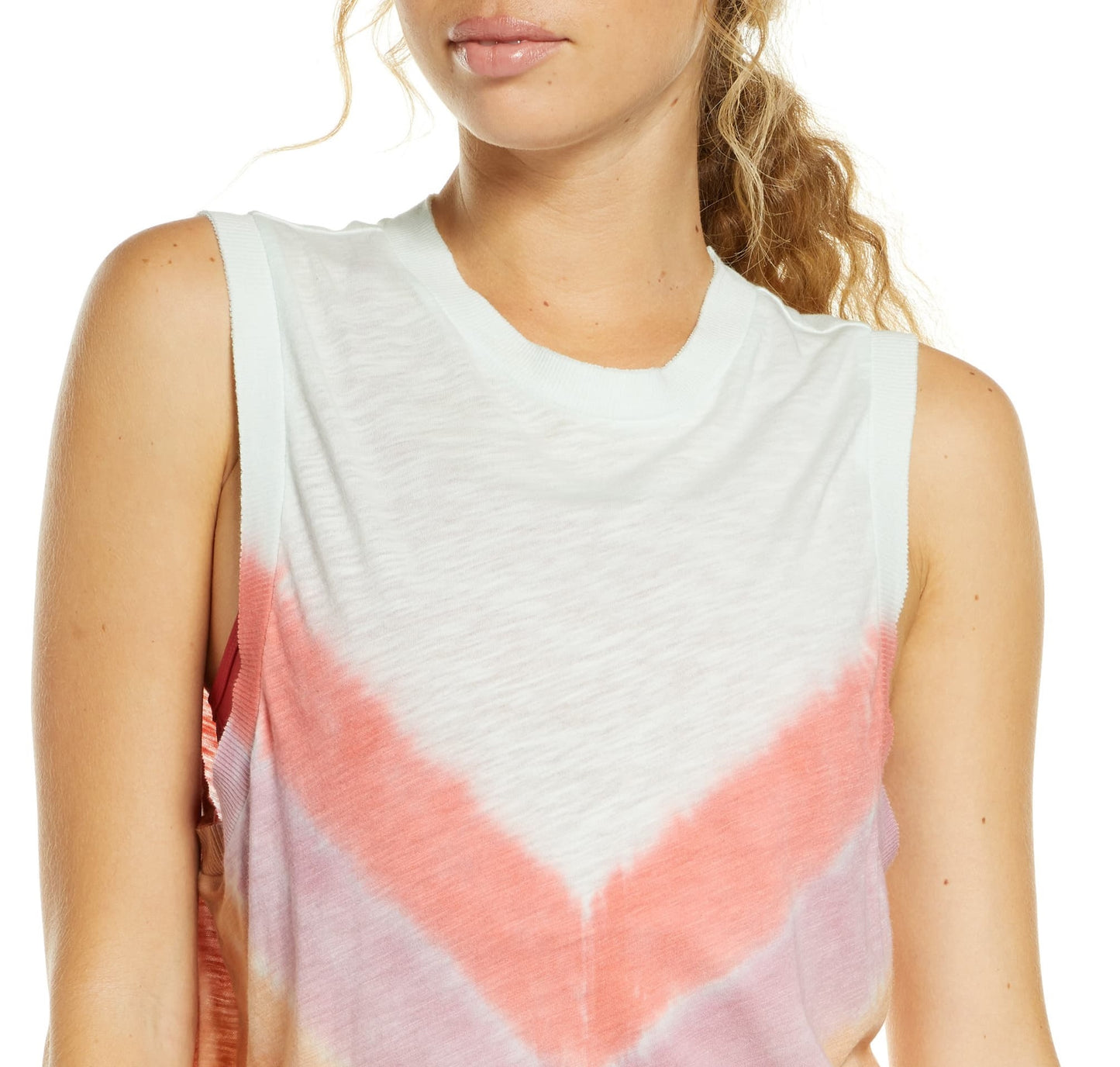 Free People Women's Chevron Tie Dye Ombre Love Tank Blue Size Medium