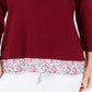 Karen Scott Women's Printed Trim Top Red Size Petite