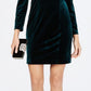 Vince Camuto Women's Velvet Puff Sleeve Sheath Dress Green Size 12