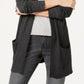 Style & Co Women's Waffle Thermal Long Cardigan Gray Size Petite S