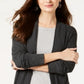 Style & Co Women's Waffle Thermal Long Cardigan Gray Size Petite S