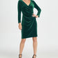 Dkny Women's  Velvet Side Ruche Sheath Dress Green Size 10