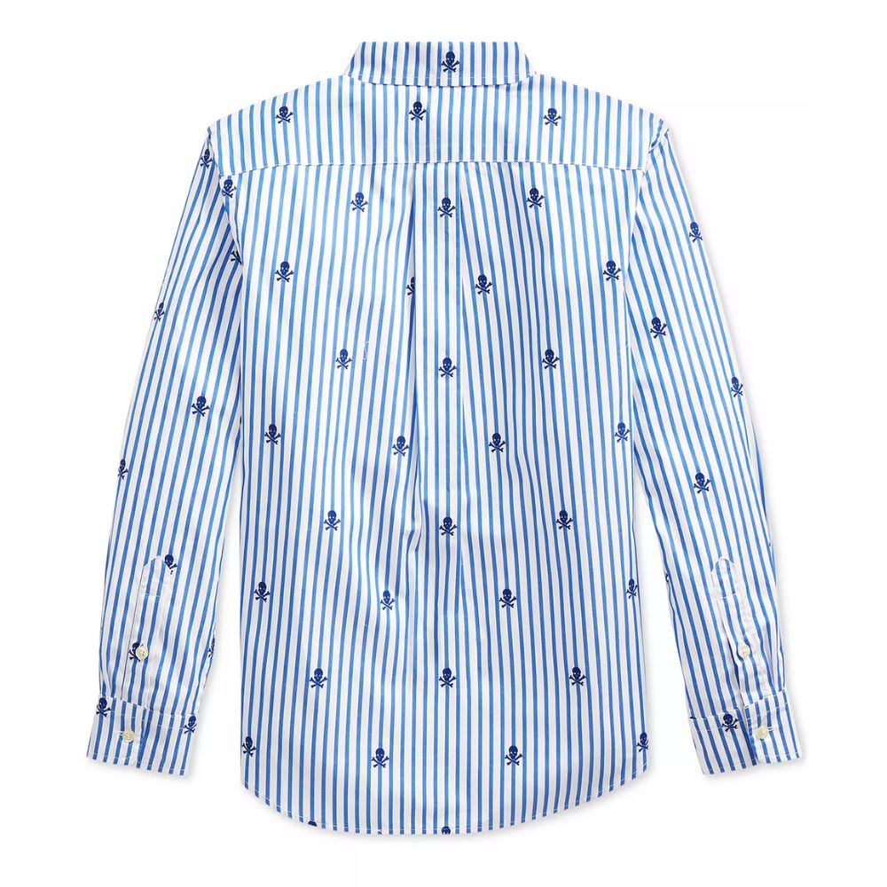 Polo Ralph Lauren Big Boys Skull Poplin Shirt Blue Size M