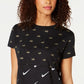 Metallic Short Sleeve Tee Black Size Small