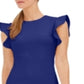 Calvin Klein Women's Flutter Sleeve Crew Neck Short Formal Body Con Dress Blue Size 8
