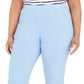 Alfred Dunner Women's  Plus Size Classic Allure Tummy Control Pull-on Pants Blue Size 16W