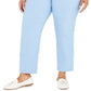 Alfred Dunner Women's  Plus Size Classic Allure Tummy Control Pull-on Pants Blue Size 16W