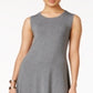 Style & Co Women's Sleeveless Swing Dress Gray Size Petite Medium
