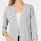 Karen Scott Women's 3/4 Sleeve Cozy Cardigan Gray Size Small