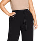 City Chic Women's Trendy Belted Palazzo Pants Black Size 18W
