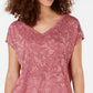 Ideology Women's Printed Drawstring Athletic Top Pink Size XX-Large