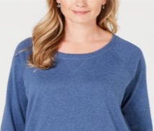 Karen Scott Women's Sport Scoop Neck Top Blue Size Small