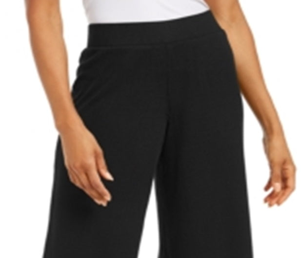 Ideology Women's Ribbed Culottes Pant Black Size Medium