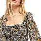 Free People Women's Mabel Lace up Blouse Black Size Small