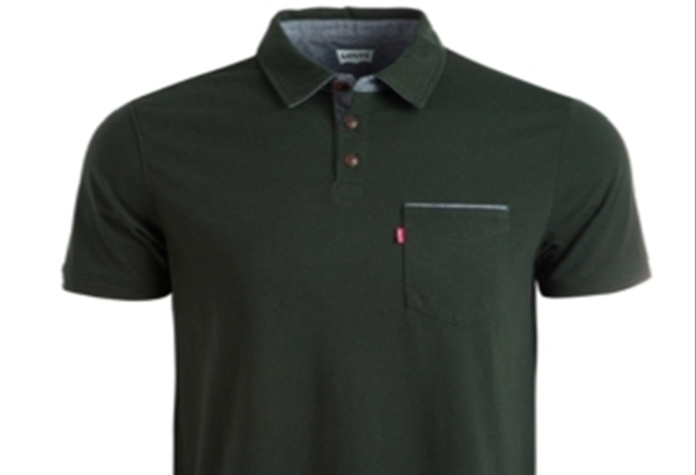 Levi's Men's Pocket Polo Shirt Green Size XXLRG S/S