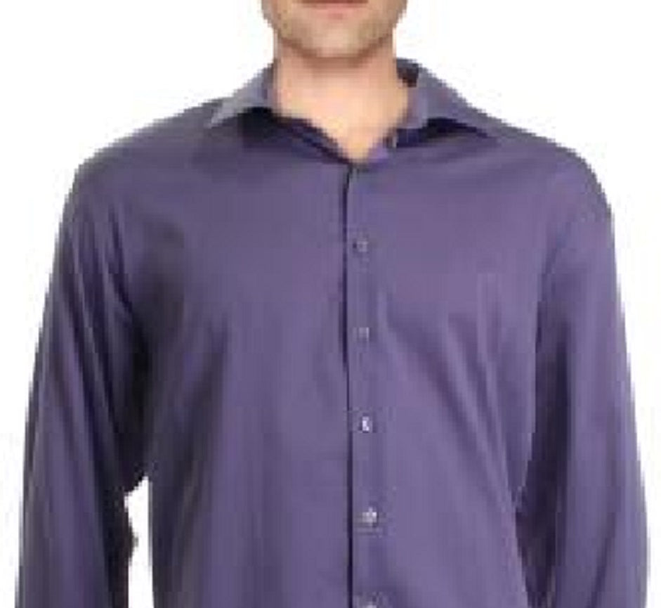 Alfani Men's Regular Fit Officewear Button Down Shirt Purple Size M-15-15.5-32/33