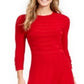 Jessica Howard Women's Ribbed Button Cuff Sweater Dress Red Size -XL