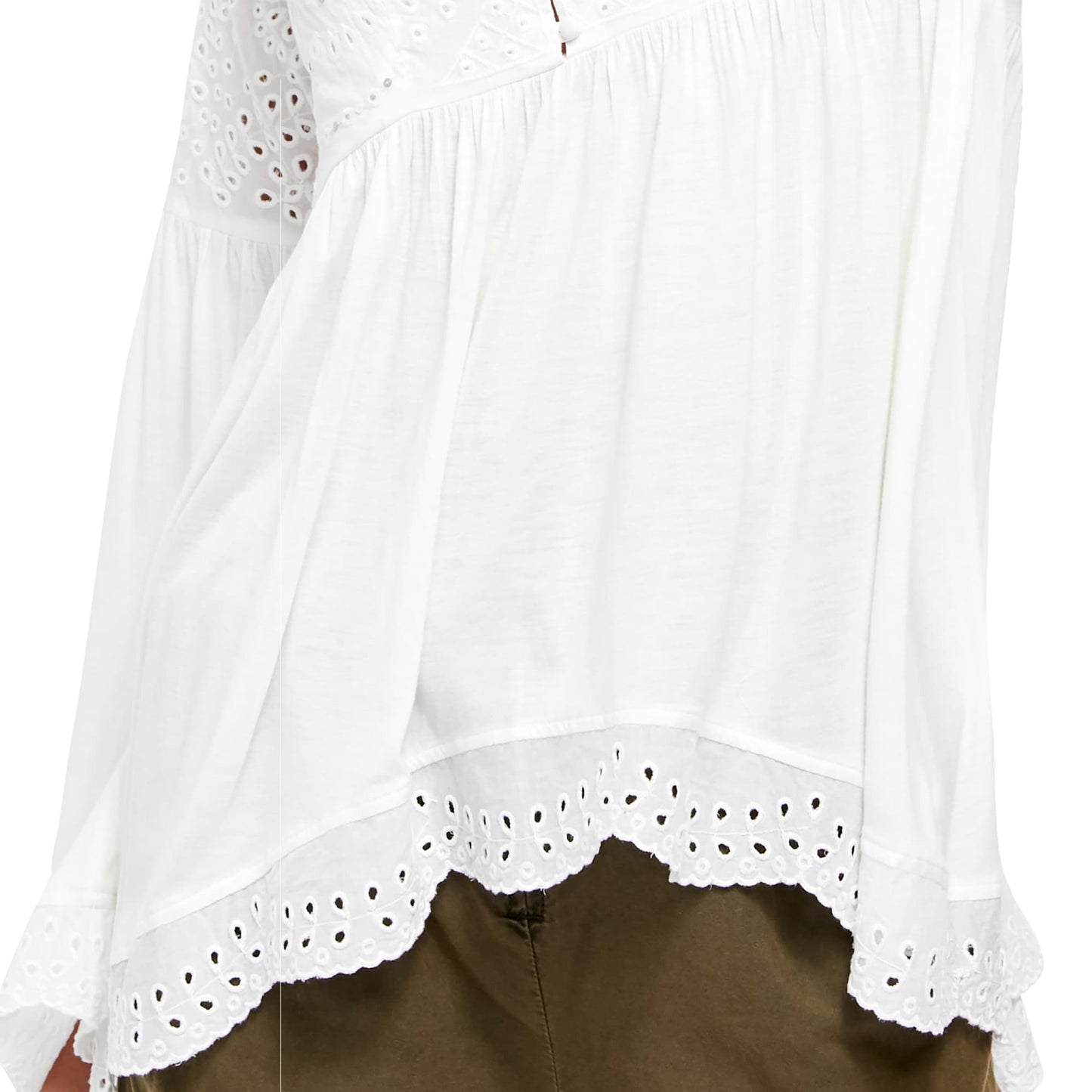 Free People Women's Sea of Love Top White Size Large