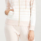 Calvin Klein Women's Striped Hooded Active Jacket White Size Small