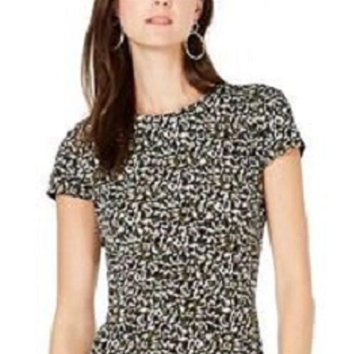 Michael Kors Women's Camo Flounce Dress Green Size X-Small