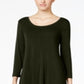 Style & Co Women's Swing Dress Green Size Small