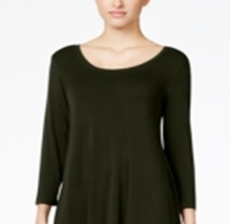 Style & Co Women's Swing Dress Green Size Small
