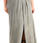 Morgan & Company Women's Trendy Plus Surplice Metallic Gown Yellow Size 22W