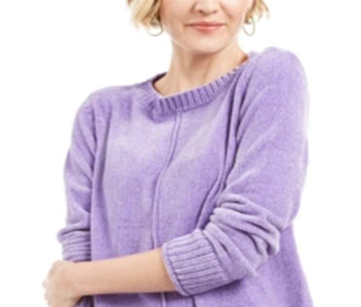 Style & Co Women's Chenille Sweater Purple Size Petite XL