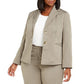 Le Suit Women's Straight Leg Tonal Striped Pants Suit Brown Size 14W
