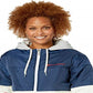 Champion Women's Hooded Long Sleeve Quarter Zip Pullover Blue Size Medium