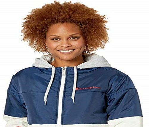 Champion Women's Hooded Long Sleeve Quarter Zip Pullover Blue Size Medium