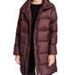 Eileen Fisher Women's Funnel Neck Down Coat Brown Size Petite Large