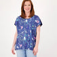 Inc Plus Mixed-Media Dolman-Sleeve Top Navy Size 1X
