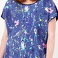 Inc Plus Mixed-Media Dolman-Sleeve Top Navy Size 1X