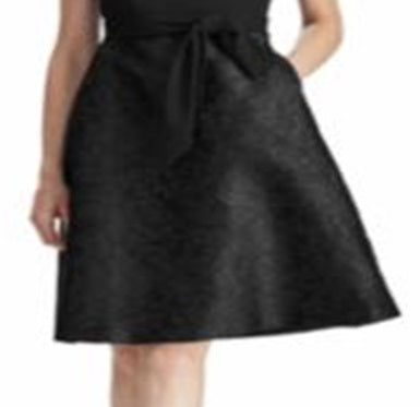 Ralph Lauren Women's Special Occasion Floral Jacquard Self Tie Sleeveless Fit & Flare Dress Black Size 16P