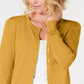 Charter Club Women's Long Sleeve Button Front Cardigan Yellow Size Large