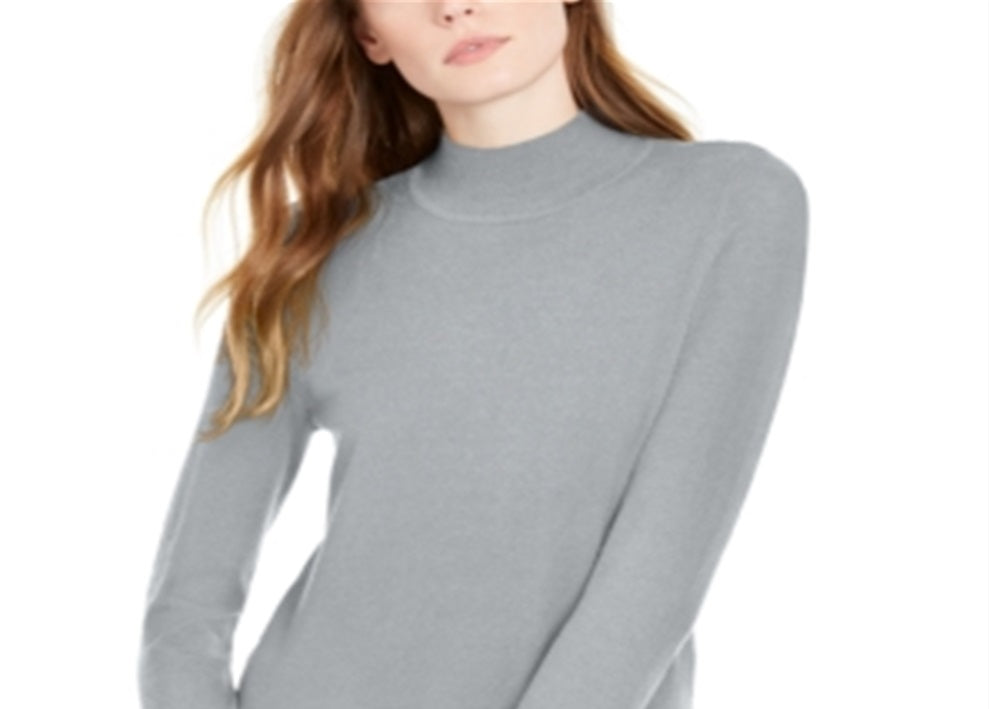 Maison Jules Women's Mock Neck Sweater Gray Size X-Small