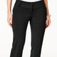 Alfani Women's Faux Leather Trim Wide Leg Trousers Black Size 0 Petite