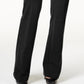 Alfani Women's Faux Leather Trim Wide Leg Trousers Black Size 0 Petite