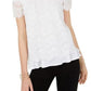 INC International Concepts Women's Lace Sheer Pullover Top White Size Large