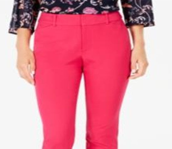 Charter Club Women's Newport Tummy Control Cropped Pants Pink Size 6