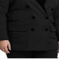 Ralph Lauren Women's Plus Velvet Trim Ponte Blazer Black Size 18W