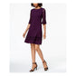 Jessica Howard Women's 3/4 Sleeve Jewel Neck  Dress Burgundy Size 18