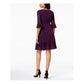 Jessica Howard Women's 3/4 Sleeve Jewel Neck  Dress Burgundy Size 18