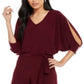 MSK Women's Embellished Cold Shoulder Jumpsuit Purple Size X-Large