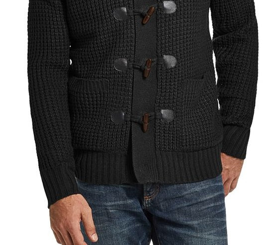 Weatherproof Vintage Men's Toggle Waffle Stitch Swacket Black Size Small