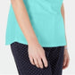 Karen Scott Women's Tie Sleeve Top Blue Size Large