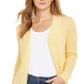 Charter Club Women's Open Front Curved-Hem Completer Sweater  Yellow Size X-Large